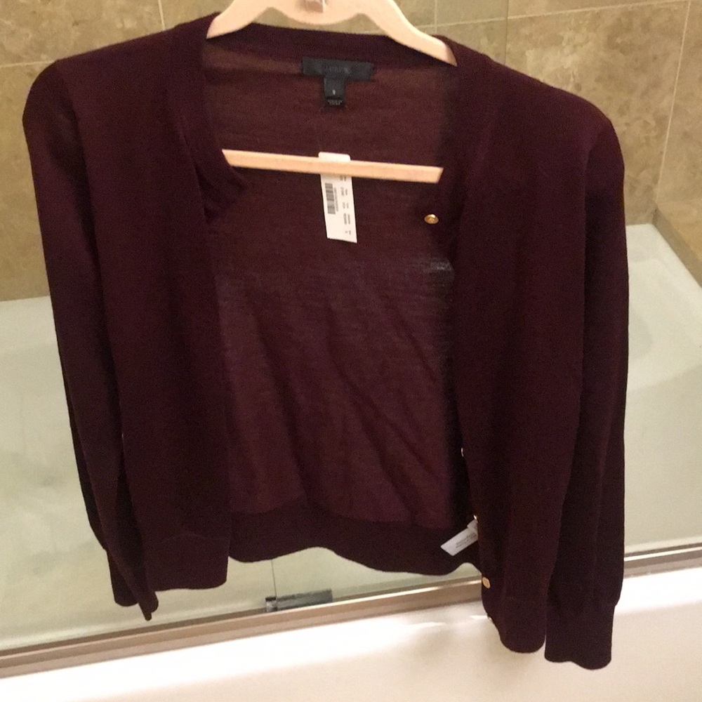 J. Crew maroon cardigan